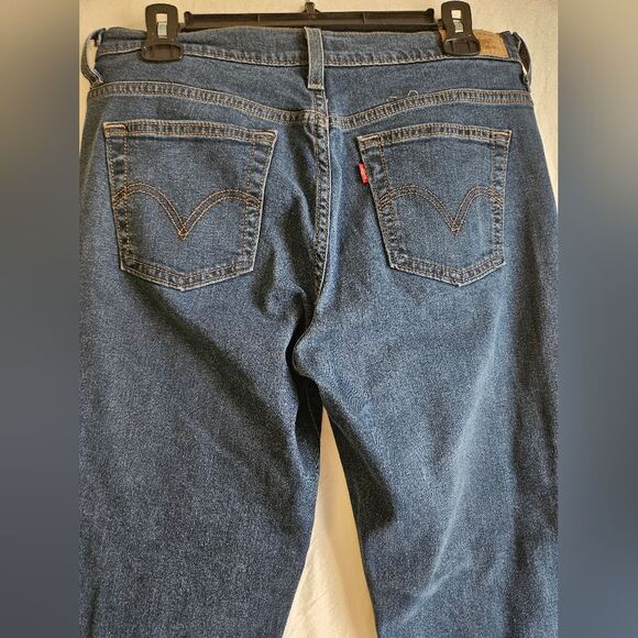 Levi's 515 Jeans Women 10 (31x22) Capris Classic Straight Mid Rise Pockets Blue - Picture 9 of 11